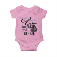 Stupid Canadian Wolf Bird Says Ice Out Baby Onesie Funny Activist Loon Minnesota Rebel