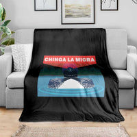 Chinga La Migra Red Eye Laser Loon Throw Blanket Political Resist Ice Minnesota Protest