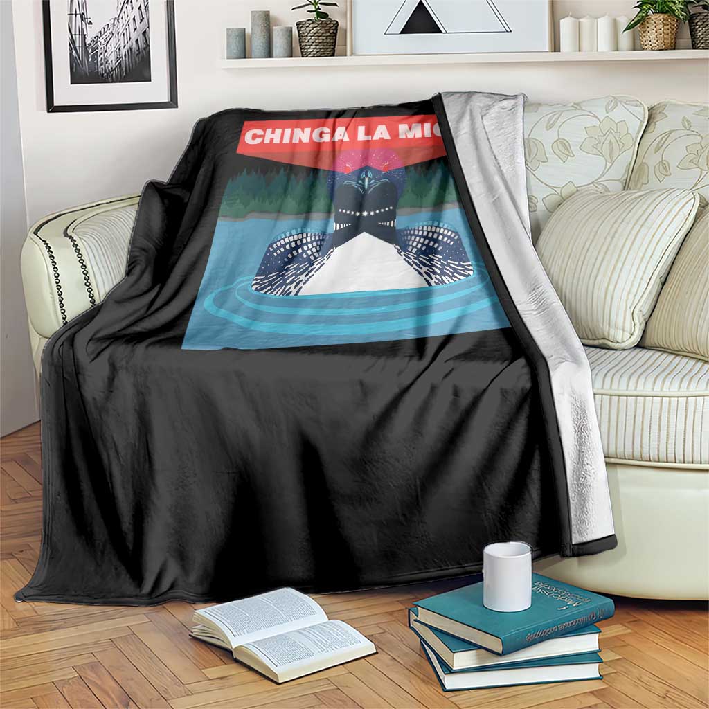 Chinga La Migra Red Eye Laser Loon Throw Blanket Political Resist Ice Minnesota Protest