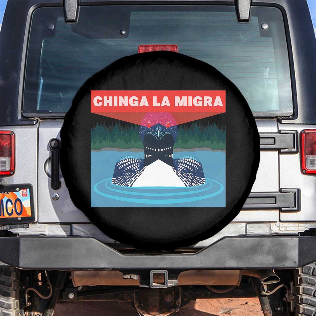 Chinga La Migra Red Eye Laser Loon Spare Tire Cover Political Resist Ice Minnesota Protest