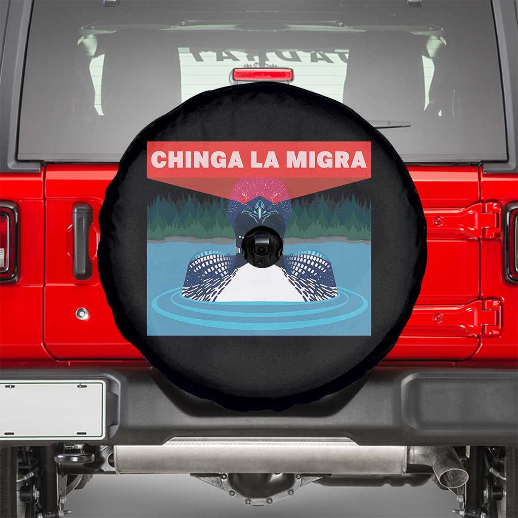 Chinga La Migra Red Eye Laser Loon Spare Tire Cover Political Resist Ice Minnesota Protest
