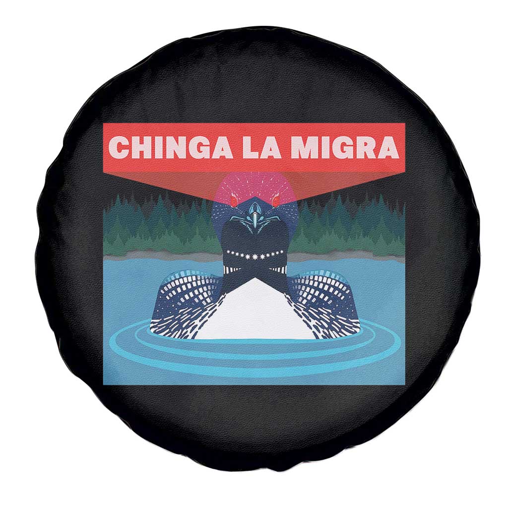 Chinga La Migra Red Eye Laser Loon Spare Tire Cover Political Resist Ice Minnesota Protest