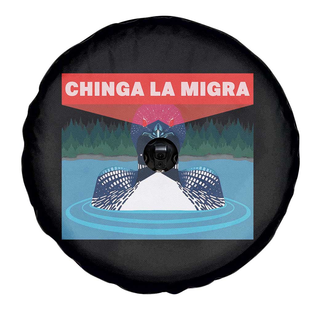 Chinga La Migra Red Eye Laser Loon Spare Tire Cover Political Resist Ice Minnesota Protest