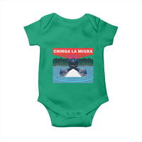 Chinga La Migra Red Eye Laser Loon Baby Onesie Political Resist Ice Minnesota Protest