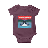 Chinga La Migra Red Eye Laser Loon Baby Onesie Political Resist Ice Minnesota Protest