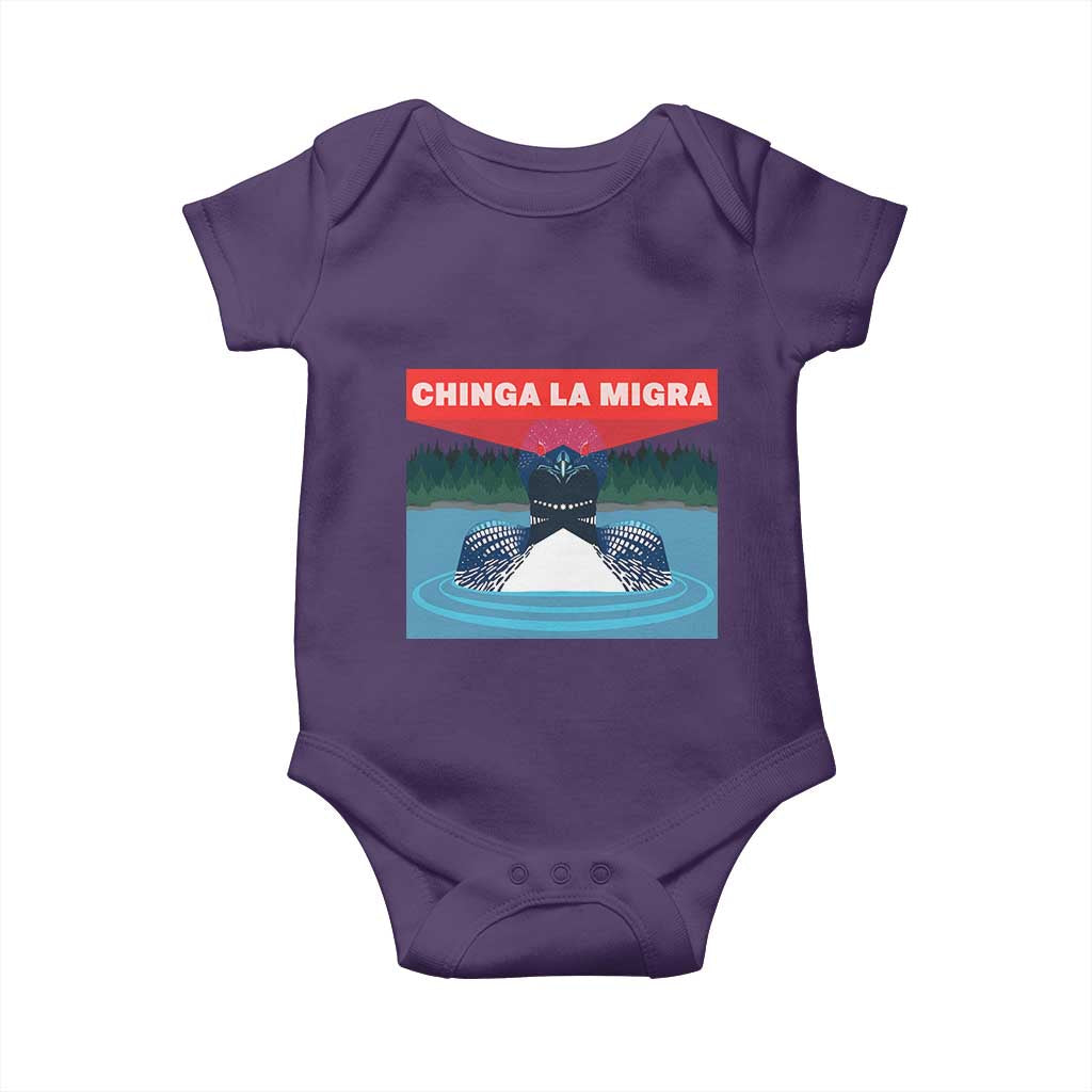 Chinga La Migra Red Eye Laser Loon Baby Onesie Political Resist Ice Minnesota Protest
