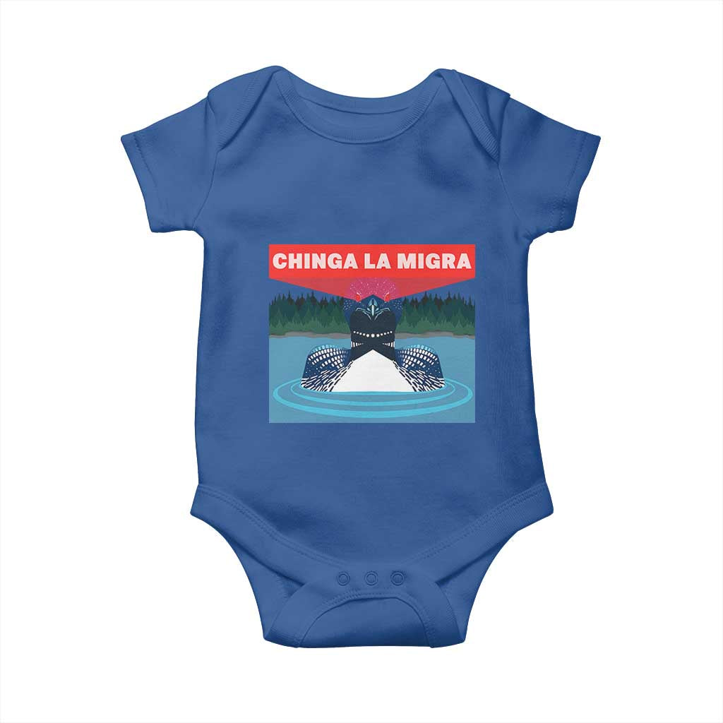 Chinga La Migra Red Eye Laser Loon Baby Onesie Political Resist Ice Minnesota Protest