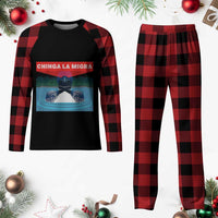 Chinga La Migra Red Eye Laser Loon Plaid Pajama Set Political Resist Ice Minnesota Protest