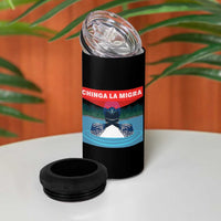 Chinga La Migra Red Eye Laser Loon 4 in 1 Can Cooler Tumbler Political Resist Ice Minnesota Protest
