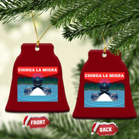Chinga La Migra Red Eye Laser Loon Ceramic Ornament Political Resist Ice Minnesota Protest