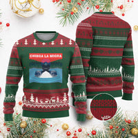Chinga La Migra Red Eye Laser Loon Ugly Christmas Sweater Political Resist Ice Minnesota Protest