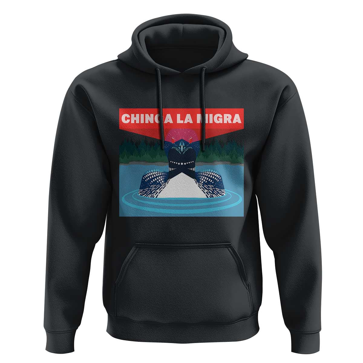 Chinga La Migra Red Eye Laser Loon Hoodie Political Resist Ice Minnesota Protest