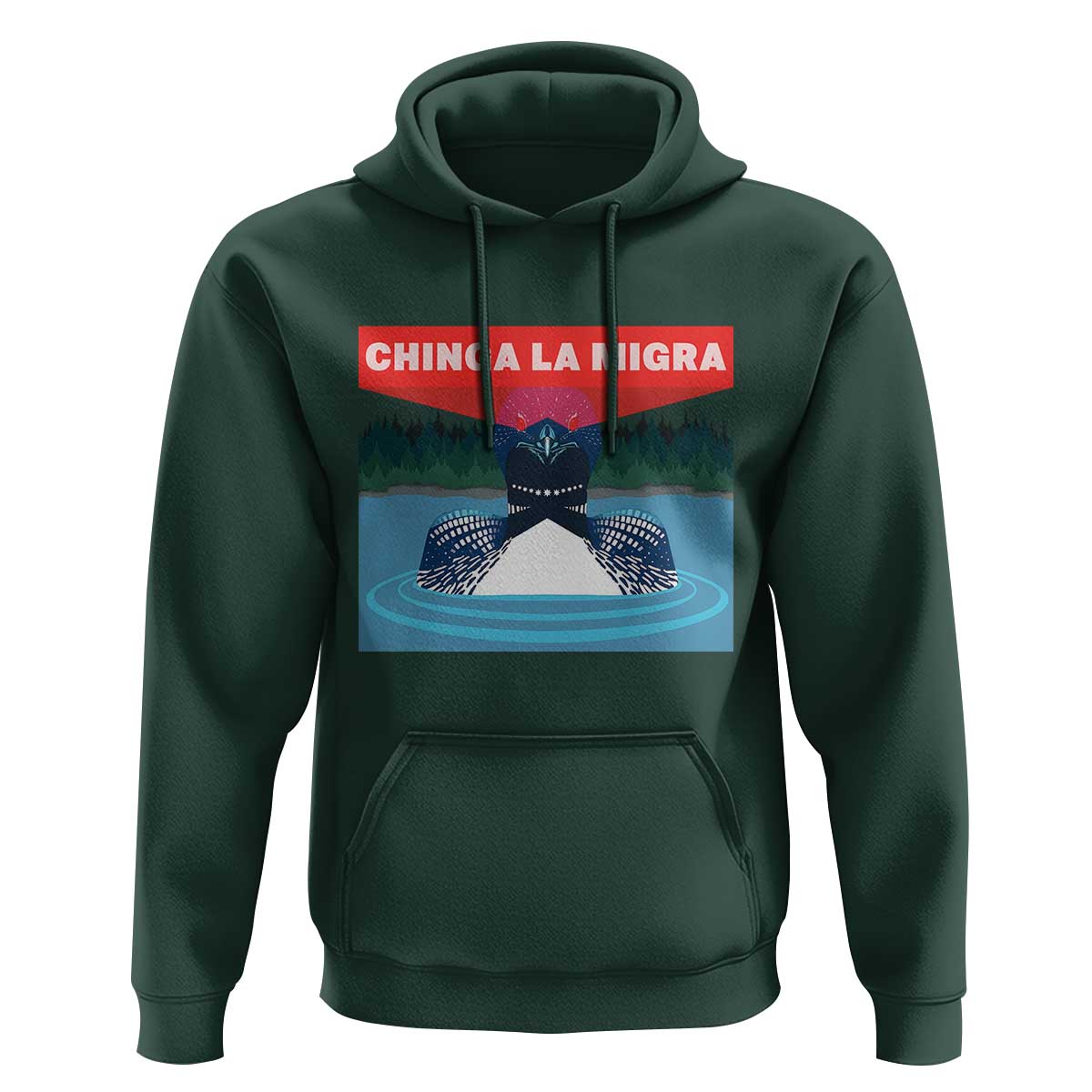 Chinga La Migra Red Eye Laser Loon Hoodie Political Resist Ice Minnesota Protest