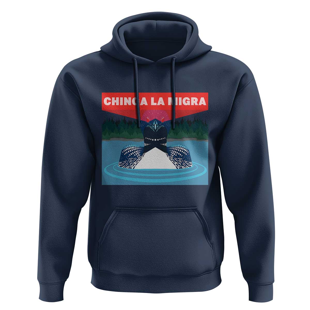 Chinga La Migra Red Eye Laser Loon Hoodie Political Resist Ice Minnesota Protest