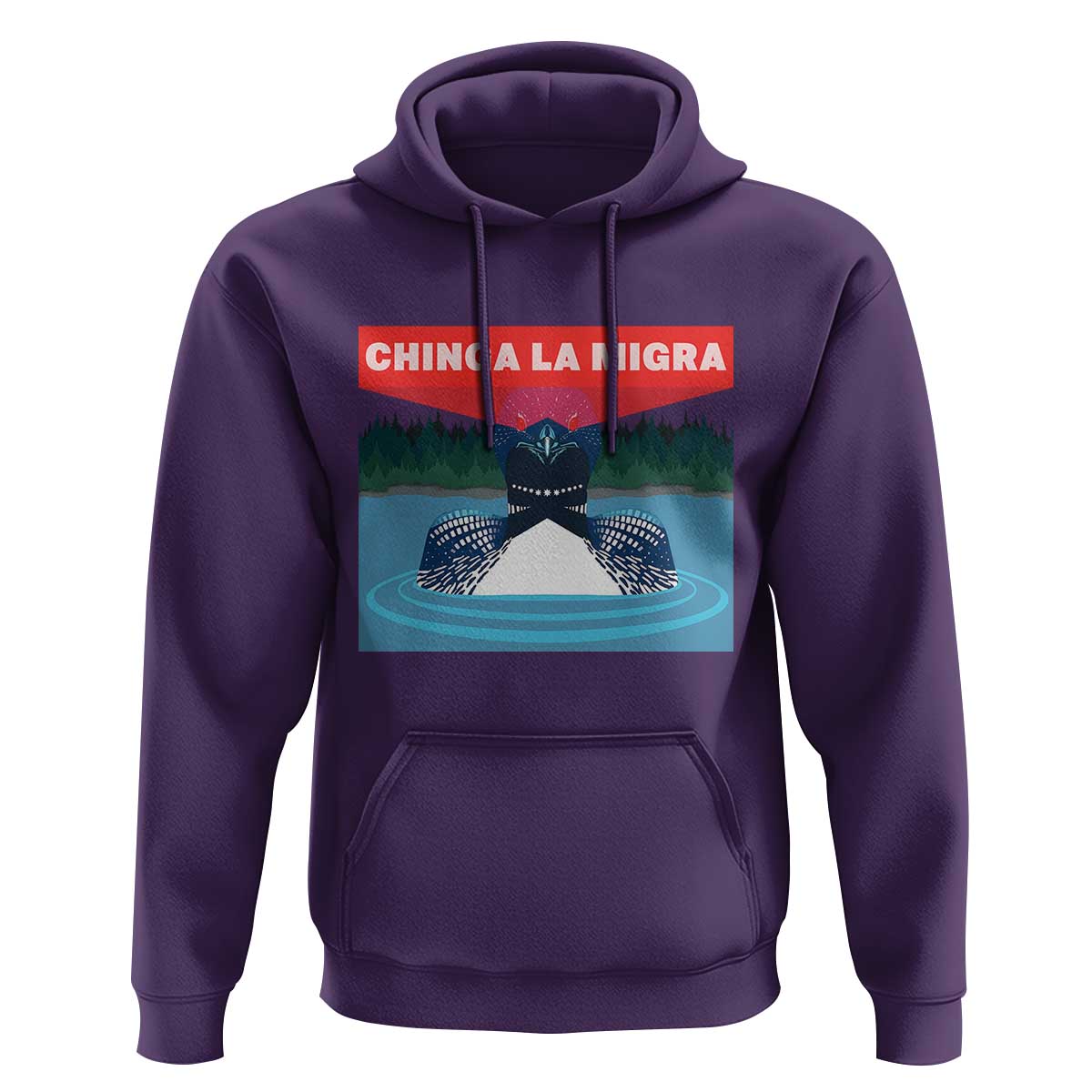 Chinga La Migra Red Eye Laser Loon Hoodie Political Resist Ice Minnesota Protest