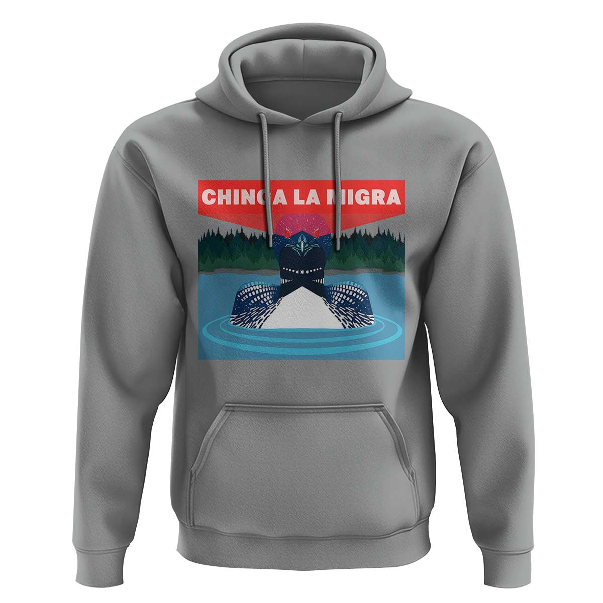 Chinga La Migra Red Eye Laser Loon Hoodie Political Resist Ice Minnesota Protest