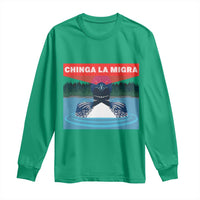 Chinga La Migra Red Eye Laser Loon Long Sleeve Shirt Political Resist Ice Minnesota Protest