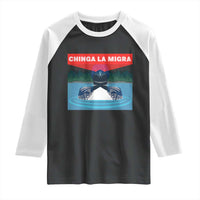 Chinga La Migra Red Eye Laser Loon Raglan Shirt Political Resist Ice Minnesota Protest
