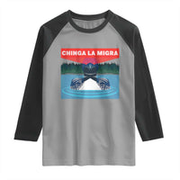 Chinga La Migra Red Eye Laser Loon Raglan Shirt Political Resist Ice Minnesota Protest