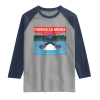 Chinga La Migra Red Eye Laser Loon Raglan Shirt Political Resist Ice Minnesota Protest
