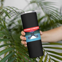 Chinga La Migra Red Eye Laser Loon Skinny Tumbler Political Resist Ice Minnesota Protest