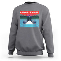 Chinga La Migra Red Eye Laser Loon Sweatshirt Political Resist Ice Minnesota Protest