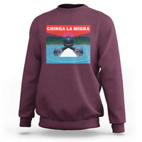 Chinga La Migra Red Eye Laser Loon Sweatshirt Political Resist Ice Minnesota Protest