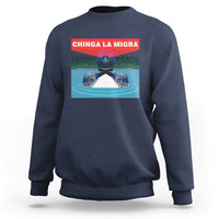 Chinga La Migra Red Eye Laser Loon Sweatshirt Political Resist Ice Minnesota Protest