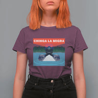 Chinga La Migra Red Eye Laser Loon T Shirt For Women Political Resist Ice Minnesota Protest