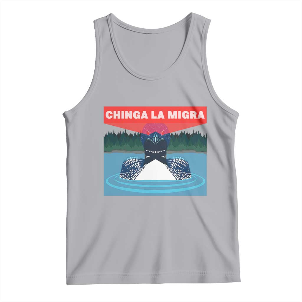 Chinga La Migra Red Eye Laser Loon Tank Top Political Resist Ice Minnesota Protest