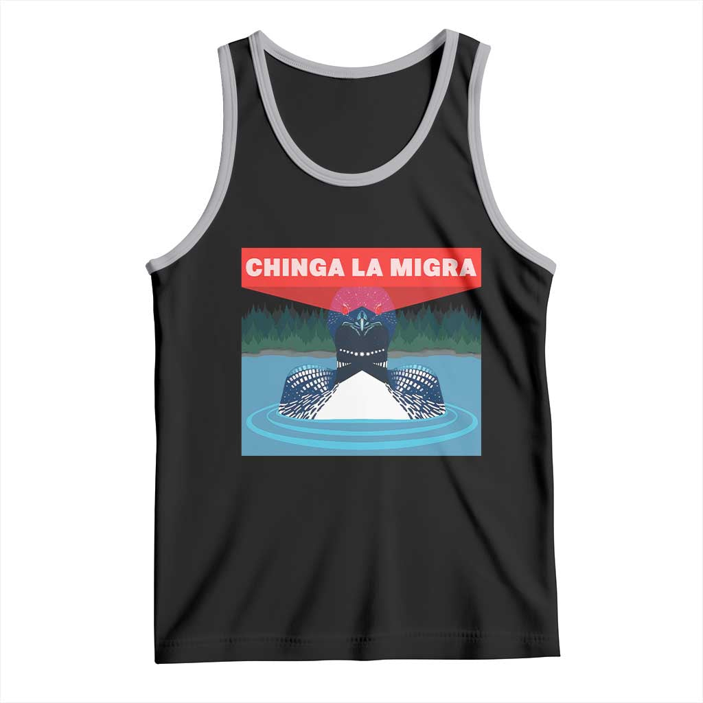 Chinga La Migra Red Eye Laser Loon Tank Top Political Resist Ice Minnesota Protest