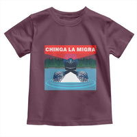 Chinga La Migra Red Eye Laser Loon Toddler T Shirt Political Resist Ice Minnesota Protest
