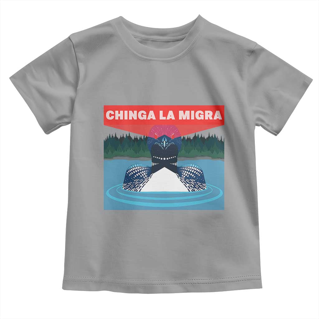 Chinga La Migra Red Eye Laser Loon Toddler T Shirt Political Resist Ice Minnesota Protest