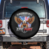 Operation Epic Fury Patriotic Bald Eagle Spare Tire Cover American Flag Shield Graphic Freedom Pride