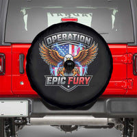 Operation Epic Fury Patriotic Bald Eagle Spare Tire Cover American Flag Shield Graphic Freedom Pride