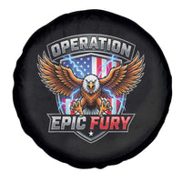 Operation Epic Fury Patriotic Bald Eagle Spare Tire Cover American Flag Shield Graphic Freedom Pride