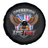 Operation Epic Fury Patriotic Bald Eagle Spare Tire Cover American Flag Shield Graphic Freedom Pride