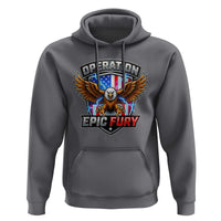 Operation Epic Fury Patriotic Bald Eagle Hoodie American Flag Shield Graphic Freedom Pride
