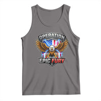 Operation Epic Fury Patriotic Bald Eagle Tank Top American Flag Shield Graphic Freedom Pride