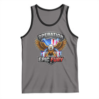 Operation Epic Fury Patriotic Bald Eagle Tank Top American Flag Shield Graphic Freedom Pride