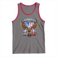 Operation Epic Fury Patriotic Bald Eagle Tank Top American Flag Shield Graphic Freedom Pride
