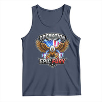 Operation Epic Fury Patriotic Bald Eagle Tank Top American Flag Shield Graphic Freedom Pride