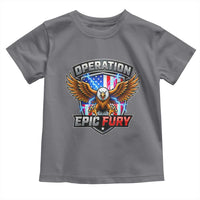 Operation Epic Fury Patriotic Bald Eagle Toddler T Shirt American Flag Shield Graphic Freedom Pride