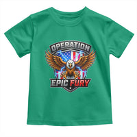 Operation Epic Fury Patriotic Bald Eagle Toddler T Shirt American Flag Shield Graphic Freedom Pride