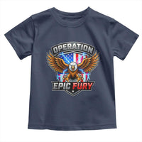 Operation Epic Fury Patriotic Bald Eagle Toddler T Shirt American Flag Shield Graphic Freedom Pride