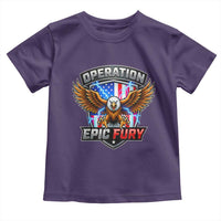 Operation Epic Fury Patriotic Bald Eagle Toddler T Shirt American Flag Shield Graphic Freedom Pride