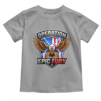 Operation Epic Fury Patriotic Bald Eagle Toddler T Shirt American Flag Shield Graphic Freedom Pride