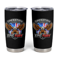 Operation Epic Fury Patriotic Bald Eagle Tumbler Cup American Flag Shield Graphic Freedom Pride