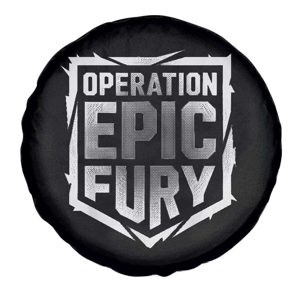 Operation Epic Fury Bold Tactical Shield Graphic Spare Tire Cover Strong Patriotic Statement Freedom Supporters