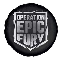 Operation Epic Fury Bold Tactical Shield Graphic Spare Tire Cover Strong Patriotic Statement Freedom Supporters